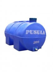 Pusula Su Depoları Polietilen 200 LT Mavi Yatay Su Deposu / Vanalı - 1