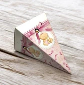 50 Adet 12cm Bebekli Lokumluk Şekerlik Karton Külah Kutu - 3