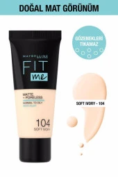 Maybelline New York Fit Me Matte+Poreless Fondöten - 104 Soft Ivory - 2
