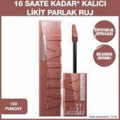 Maybelline New York Super Stay Vinyl Ink Likit Parlak Ruj - 120 Punchy - 2