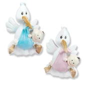 12 Adet Gagasında Bebek Taşıyan Leylek Biblo thumbnail 3