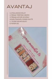 Express Manikür Bej Yaprak Tırnak Stickerı - 3