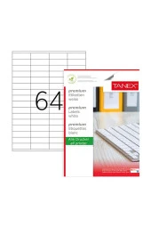 Tanex Lazer Etiket 52 x 18 MM 100 Yaprak Lazer Yazıcı Etiketi - 1