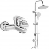 Eca Delta Banyo Bataryası+T-May Banyo Lidya Oval Tepe Duş Takımı Seti Paslanmaz Krom - 1