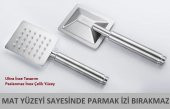 T-MAY Sart Dikdörtgen El Duş Seti Başlığı Tasarruflu Paslanmaz Mat İnox - 3