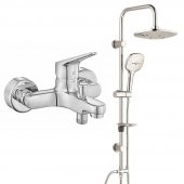 ECA Spylos Banyo Bataryası+T-MAY Banyo Ayvacık Elips Tepe Duş Takımı Seti Paslanmaz Krom - 1