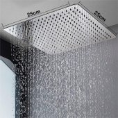 T-MAY Banyo Sart Kare Tepe Duş Seti Başlığı 25x25 Paslanmaz Metal - 4