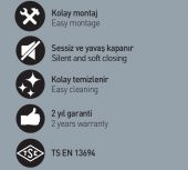 T-May Smart Soft Close Yavaş Kapanan Amortisörlü Klozet Kapağı - 3