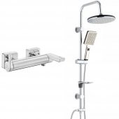 ECA İcon Banyo Bataryası+T-MAY Banyo Gediz Oval Tepe Duş Takımı Seti Paslanmaz Krom thumbnail 1