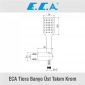 ECA Ankastre Gömme Banyo Bataryası Duş Seti  Tüm Parçalar Dahil 30X30 Başlık - 11