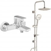 ECA Dalia Banyo Bataryası+T-MAY Banyo Ayvacık Elips Tepe Duş Takımı Seti Paslanmaz Krom - 1