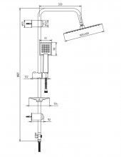 AR Ark Banyo Kare Takım Duş Kolonu Slim Tepe Duş Seti 102158035 - 2