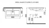 İdevit Hera 80 Cm Dolap Uyumlu Yarım Lavabo - 2