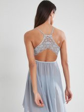 Pierre Cardin Kadın İnce Askılı Şifon Dantelli Kısa Gecelik 880 thumbnail 10