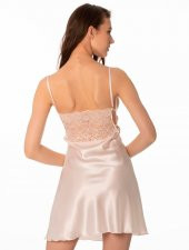 Pierre Cardin Kadın İnce Askılı Dantelli Kısa Saten Gecelik 630 thumbnail 8