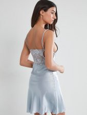 Pierre Cardin Kadın İnce Askılı Dantelli Kısa Saten Gecelik 630 thumbnail 10