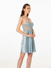 Pierre Cardin Kadın İnce Askılı Dantelli Kısa Saten Gecelik 627 - 9