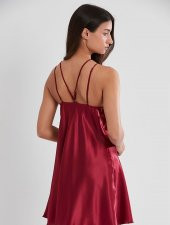 Pierre Cardin Kadın İnce Askılı Dantelli Kısa Saten Gecelik 640 - 3