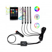 12 Ledli Ayak Altı LED Sese Duyarlı Rgb Kumandalı LED AA163 - 1