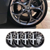 ALFA ROMEO LOGOLU 4 ADET 56MM JANT GÖBEK STICKER (SİYAH-GÜMÜŞ) thumbnail 1