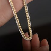 14k Altın Pullu Sırataşlı Zincir Kolye - 1