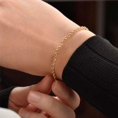 14 Ayar Altın Burgu Halat Bileklik thumbnail 1