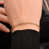 14 Ayar Altın Burgu Halat Bileklik thumbnail 2