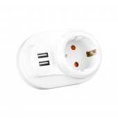 S-LINK SL-09 16A 3500W 1800 JOLUE 2 USB 2.4A ISIYA DUYARLI DEVRE VE AKIM KORUMALI TEKLİ PRİZ - 1