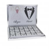 72 Adet Gelinlik Damatlık İsim Etiketli Madlen Söz Nişan Çikolatası - 2