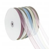 1,5cm x 45metre Kenarı Dikişli Organze Kumaş Kurdela - 2