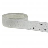 2,5cm x 5metre Parlak Yıldızlı Kumaş Kurdela - 3