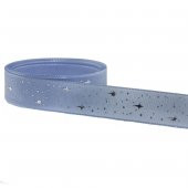 2,5cm x 5metre Parlak Yıldızlı Kumaş Kurdela - 4