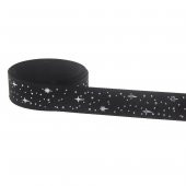 2,5cm x 5metre Parlak Yıldızlı Kumaş Kurdela - 6