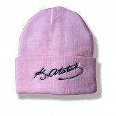 Toz Pembe Atatürk İmzalı Bere Unisex Model - 1