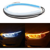 Buz Mavi Turuncu Selamlamalı Kayar Sinyalli Gündüz Farı Far Üstü 60CM Kayan LED Kayar Sinyal 2 Adet AA166 - 1