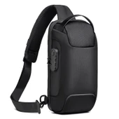 9530 Erkek Usb Şarj Portu Saklama Göğüs Çantası Siyah - 1