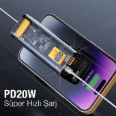 Polham Super Hızlı Şeffaf 22.5W 30000mAh Taşınabilir Powerbank, Led Göstergeli 1x PD Type C, 1x USB - 2