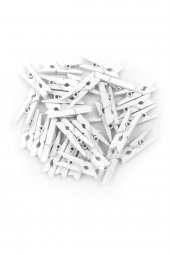 Fotoğraf Albüm 100lü Beyaz Ahşap Mandal 2.5cm (10lu Paket-1000 Adet) - 1