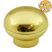 Alya Düğme Mobilya Mutfak Dolap Dolabı Çekmece Kulpu Kulbu Plastik Gold Altın Tek Vidalı Kulpları thumbnail 1