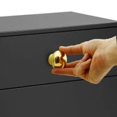 Alya Düğme Mobilya Mutfak Dolap Dolabı Çekmece Kulpu Kulbu Plastik Gold Altın Tek Vidalı Kulpları thumbnail 2