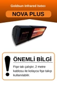 Goldsun Nova Plus 2000 Watt GSN20P Kumandalı Elektrikli İnfrared Isıtıcı-Siyah thumbnail 2