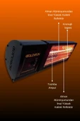 Goldsun Nova Plus 2000 Watt GSN20P Kumandalı Elektrikli İnfrared Isıtıcı-Siyah thumbnail 5