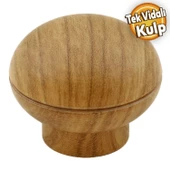Alya Düğme Mobilya Mutfak Dolap Dolabı Çekmece Kulpu Kulbu Plastik Kahverengi Ceviz Tek Vidalı Kulp - 1