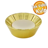 Alita Düğme Mobilya Dolap Çekmece Kulpu Kulbu Plastik Gold Altın Aytaşı Tek Vidalı Kulp - 1
