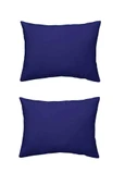 Maki Home Yüzde Yüz Pamuklu Lacivert 2 Adet 50x70 Yastık Kılıfı thumbnail 1
