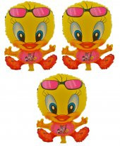 Tweety 3 Adet Büyük Boy 42cmx52cm Folyo Balon Helyum No6 - 1