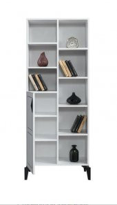 Erezoğulları Mobilya Çizgi Kitaplık Raflı Kapaklı 70x37x180cm - 2