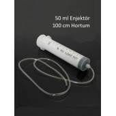 Plastik Enjektör 50 ml Şeffaf 100 cm pvc hortumlu - 1
