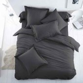 Maki 100 Pamuklu Siyah 180x200 Battal Boy Lastikli Çarşaf Takımı - 2