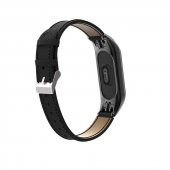 Xiaomi Mi Band 4 Band 3 Metal Çerçeveli Deri Kordon Kayış - 6